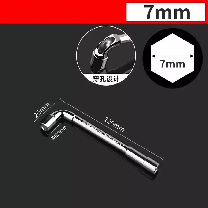 Clé à douille pour tuyau en forme de L, ensemble d'outils de réparation automobile, clé hexagonale e