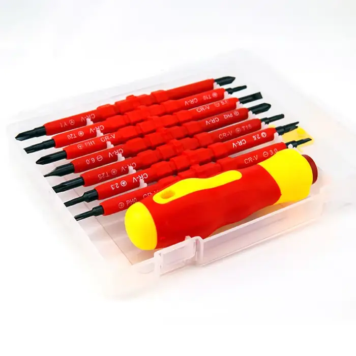 Kit d'outils de réparation pour électricien, 8/14 pièces, jeu de tournevis isolés modifiables 1000V,