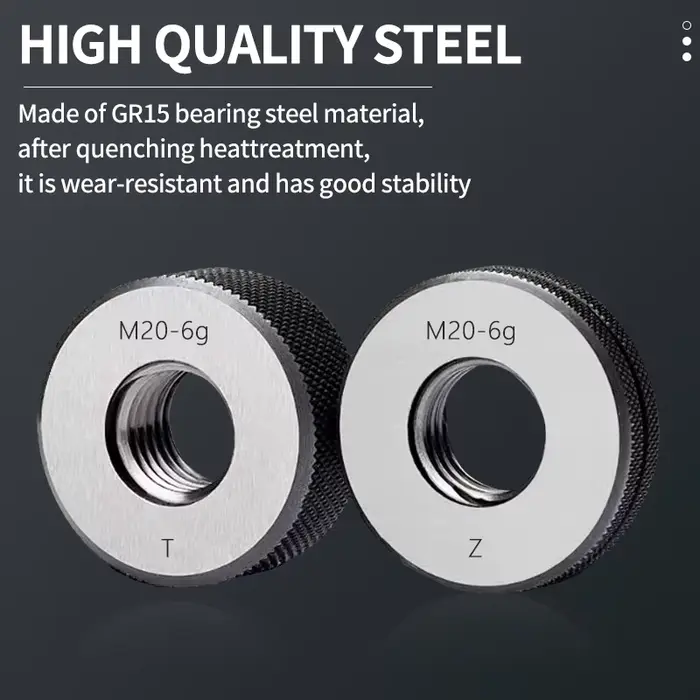 Jeu de 1 calibre de filetage (1*GO+1*NOGO) 6g M1-M15 X0.2/0.25/0.35/0.4/0.5/0.75/1/1.25/1.5