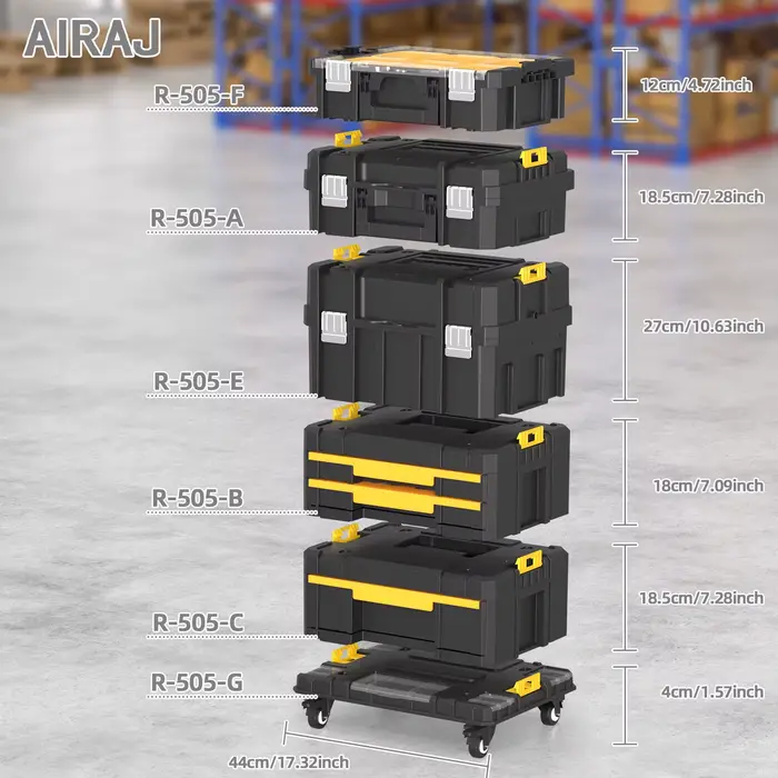 AIRAJ Boîte de rangement d'outils compartimentée de style tiroir à deux couches avec une grande capacité sans occasion