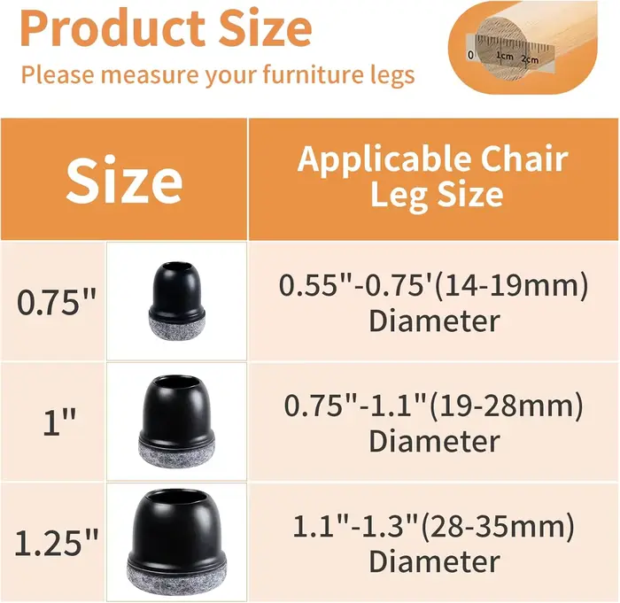 Protecteurs de sol pour pieds de chaise, couvre-pied en feutre, diagonale en Silicone avec coussinet