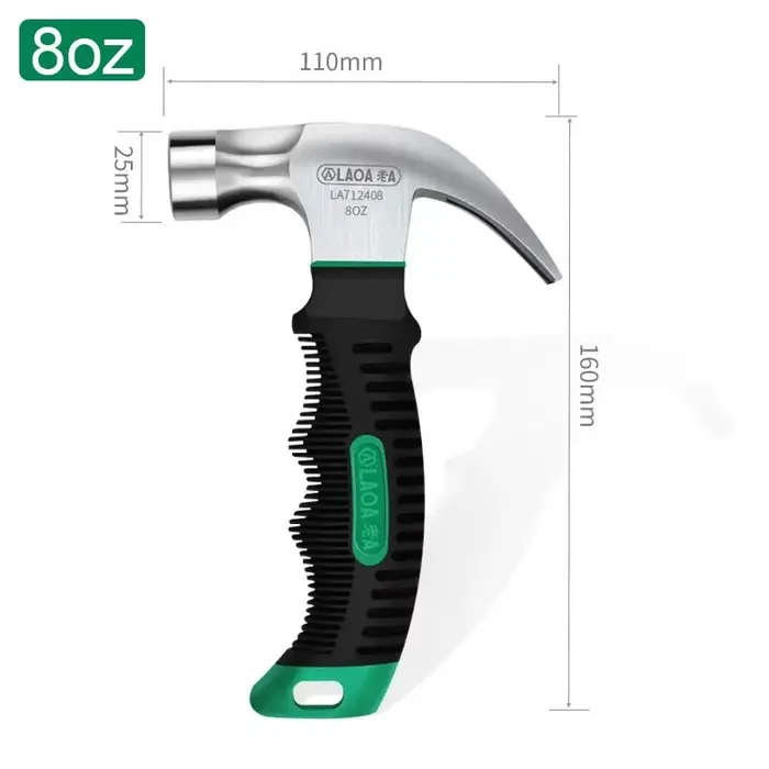 LAOA-Mini marteau à griffes 8OZ, marteau à ongles, poignée non ald, petit outil domestique portable,