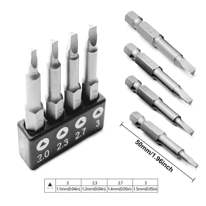 Embouts de tournevis triangulaires Y/U/triangulaires de précision de 1/4 pouces, embouts Phillips à
