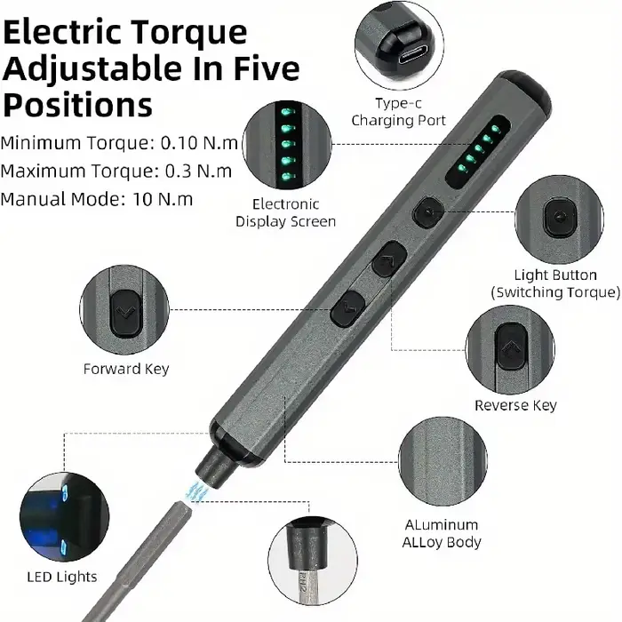 Tournevis électrique avec lumière LED