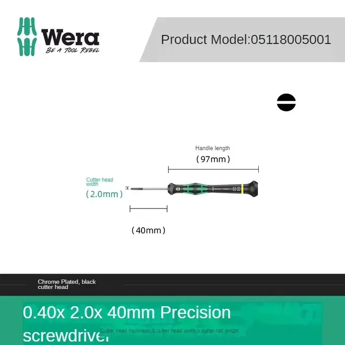 WERA 05118005001 2035 Tournevis pour vis à fente pour applications électroniques