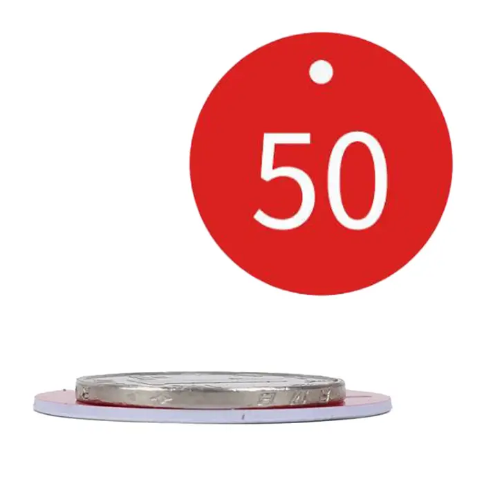 Étiquettes rondes à chiffres 1-50 pièces