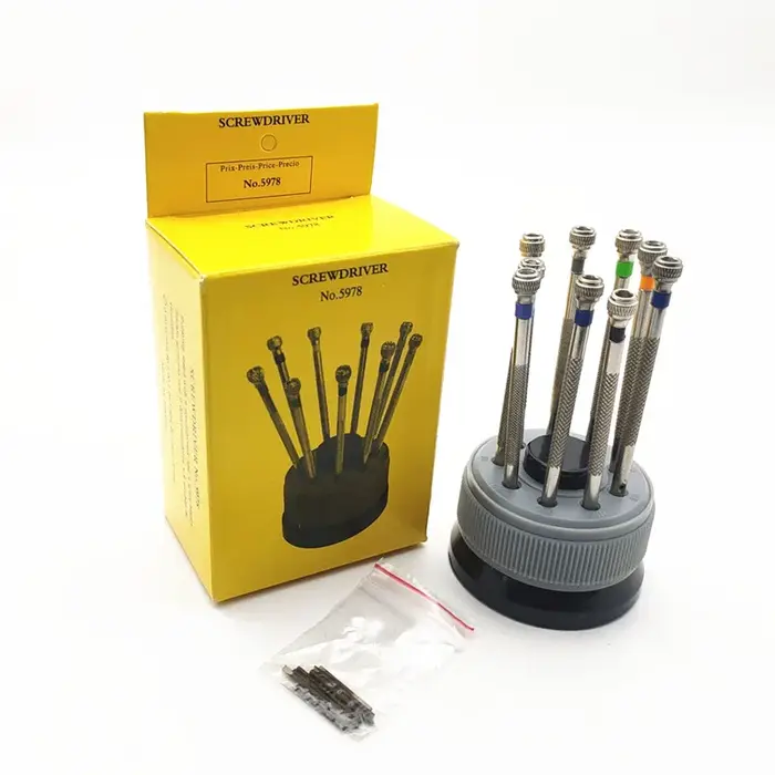 Jeu de tournevis 9 pièces pour la réparation de montres