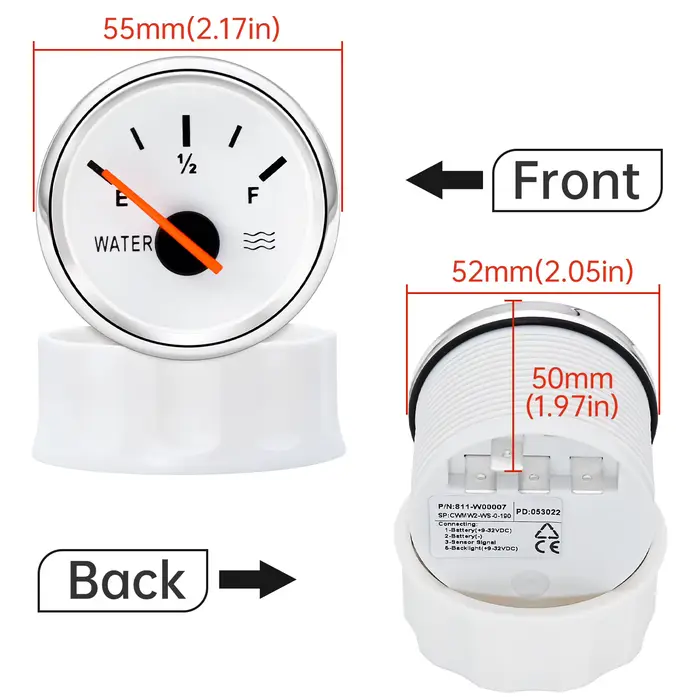 Capteur de niveau d'eau 0-190 Ohm