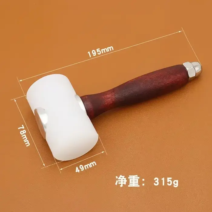 Marteau de sculpture en cuir professionnel avec manche en bois, marteaux en nylon, maroquinerie, poi