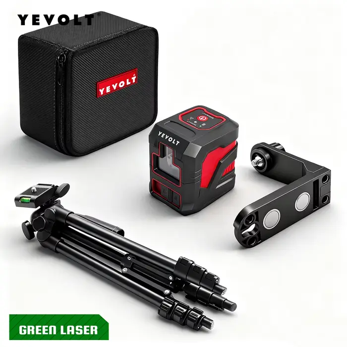 YEVOLT niveau Laser auto-nivelant 25m croix vert ligne niveleur outils de mesure pour carrelage de sol
