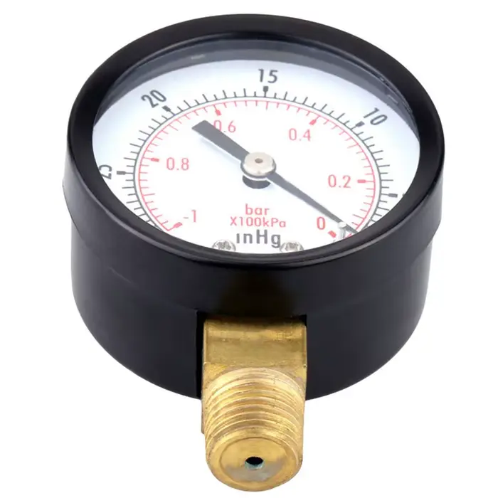 Manomètre à vide Mini cadran jauge à cadran double échelle 1/4 "NPT -30HG/0PS compteur de pression s