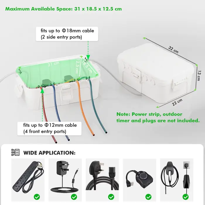 Boîte électrique extérieure étanche IP54 extra large 32×22×13cm