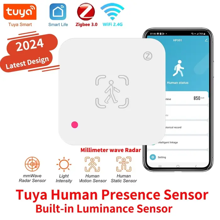 Tuya Zigbee WiFi capteur de présence humaine détecteur de Radar MmWave