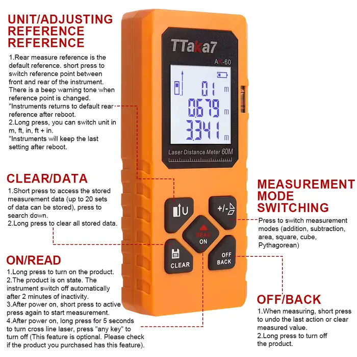 Mini télémètre Laser intelligent 40M/60M