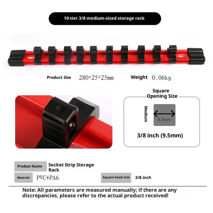 Organisateur de douilles universel droit 1/4" 3/8" 1/2" Support mural