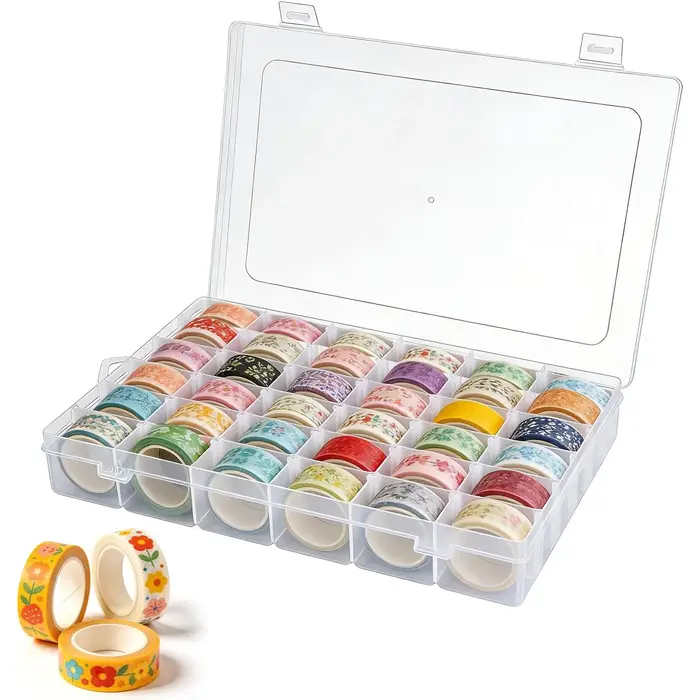 Boîte de rangement en plastique transparent à 36 compartiments avec séparateurs amovibles – un organisateur portable conçu pour répondre aux besoins précis.
