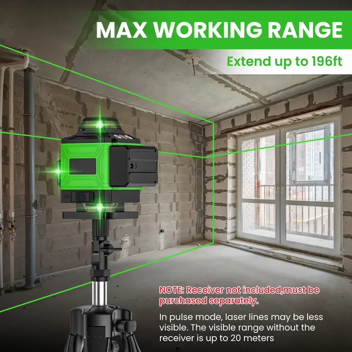 16 Lines 4D Laser Level green line SelfLeveling 360 Horizontal & Vertical power Laser level Professi