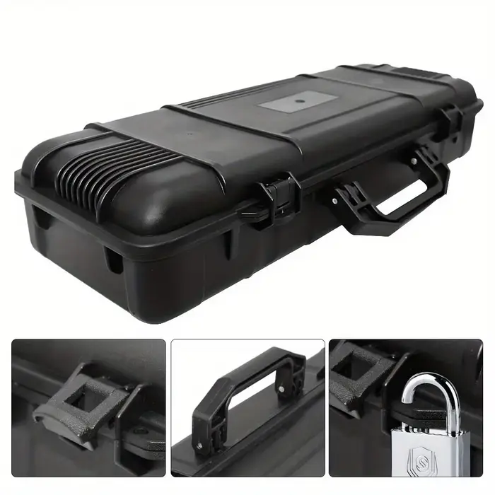 Boîte à outils de transport en PP à coque rigide noire, 6 tailles, boîte à outils Portable antichoc,