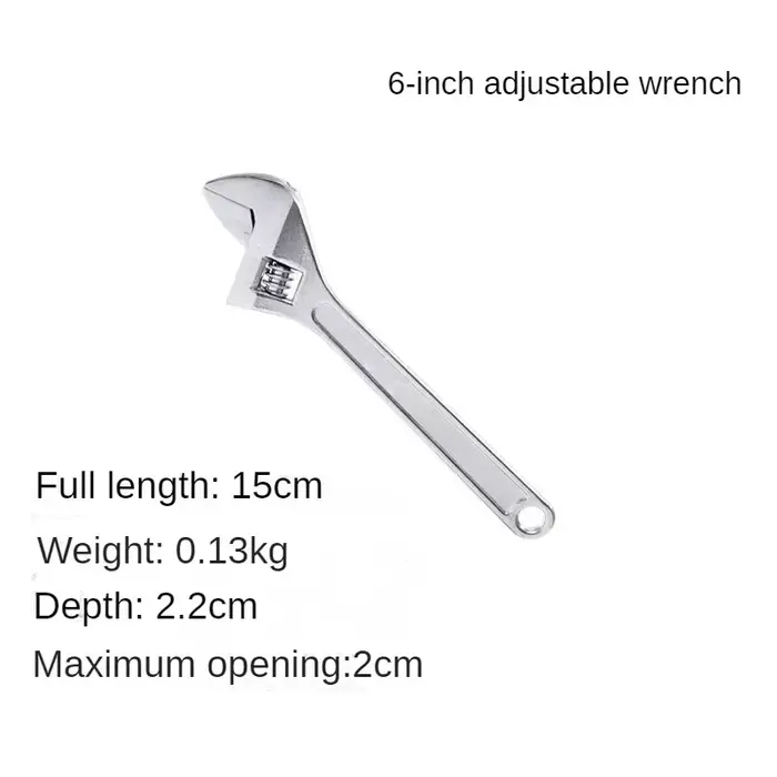Clé à molette universelle universelle de 6 "/8"/10 "/12"/15 ", outil d'entretien et de réparation au
