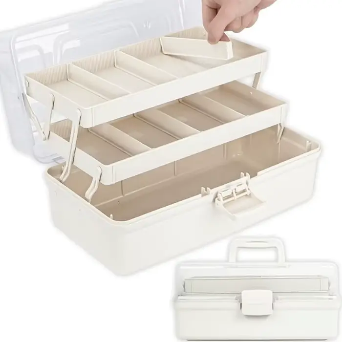 Boîte de rangement de séparation en plastique à 3 couches