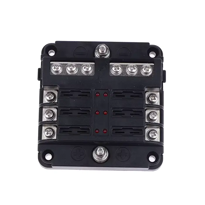 Boîte à fusibles 6/12 voies 12-24V pour voiture et bateau avec couvercle en plastique pour panneau d