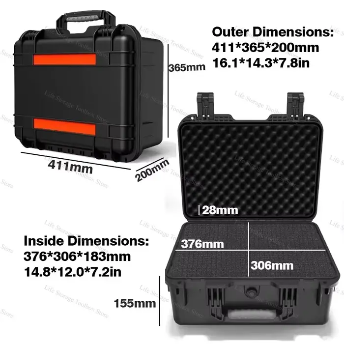 Étui de rangement pour batterie et chargeur Makita Dewalt Milwaukee Parkside - Boîte à outils électrique étanche - Sac