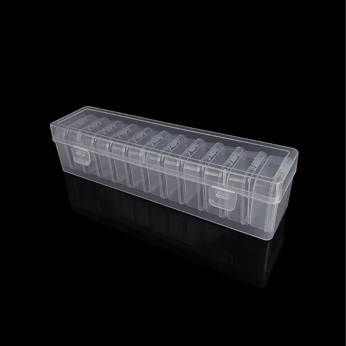 Conteneur stockage en plastique empilable modulaire, 12 Sections personnalisables, couvercle transparent pour fournitures