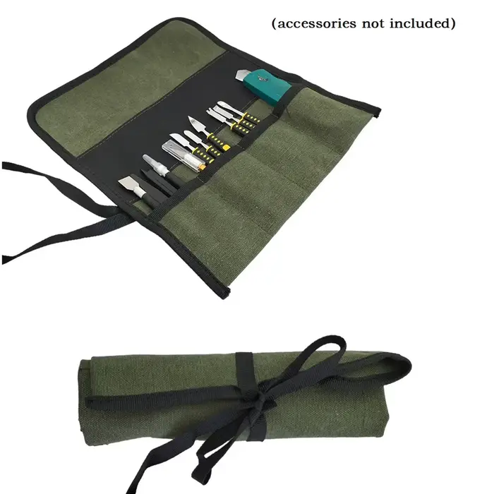 Sac à outils enroulable polyvalent à poches multiples, pochette pour clé en tissu Oxford, tournevis,