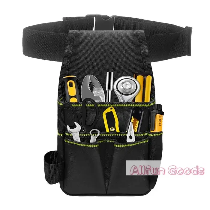 Sac à outils d'électricien avec 8 poches internes, sacoche de ceinture, support de rangement, organi