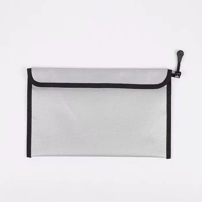 Sac de rangement ignifuge et étanche, sans impression, 20x13 cm, petit sac multifonctionnel avec fer