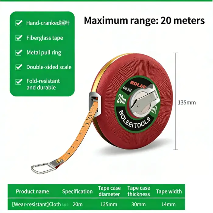 Ruban à mesurer double face 20m / 30m / 50m / 100m |     Règle de mesure manuelle de qualité ingénie