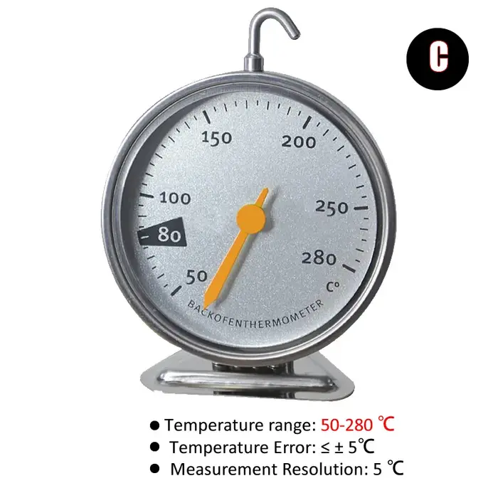 Therye.com-Four à grand cadran en acier inoxydable, cuisson au barbecue, mesure de la température de