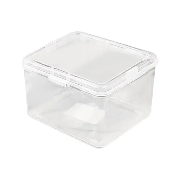 Boîte de rangement rectangulaire avec couvercle, boîte de collecte en plastique, décor de bureau, bo