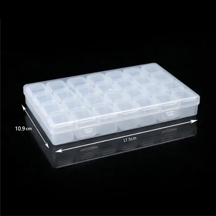 Boîte de rangement compacte en PP 56/28Grid, idéale pour ranger les perles, les outils à ongles et l