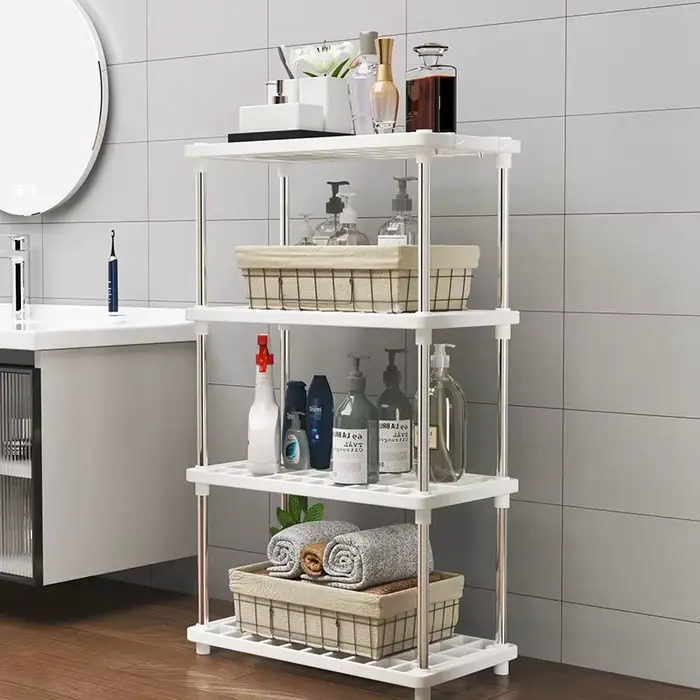 Étagère de rangement multifonctionnelle à quatre niveaux pour salle de bain