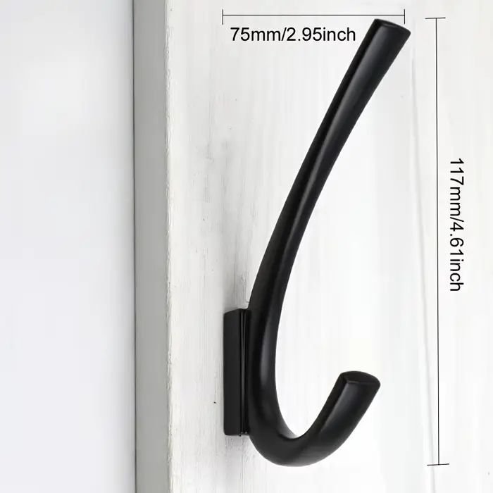 Patères en métal robuste – 1 pièce, finition dorée ou noire mate, fixés au mur pour le rangement de 
