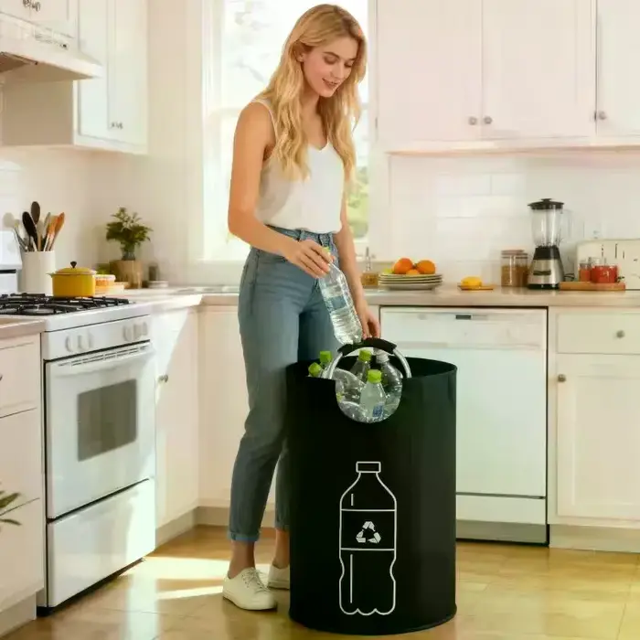 Panier de rangement pliable robuste avec poignée en aluminium