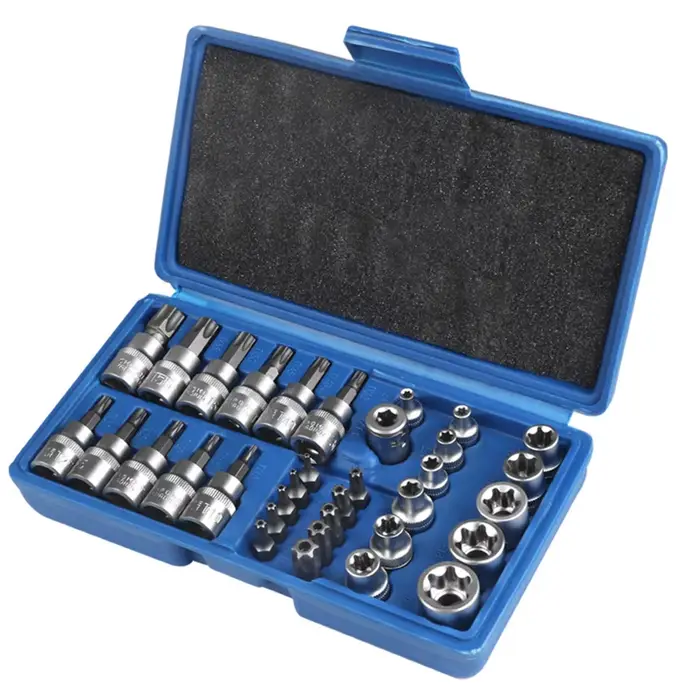 Jeu de 34 embouts Torx et douilles E-Torx, embouts de sécurité E-Torx mâles et femelles, entraînemen