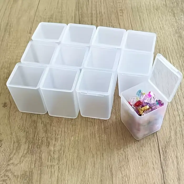 Ensemble de 10 boîtes de rangement en plastique transparent avec couvercles - Contenants d'organisation