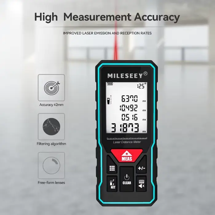 MILESEEY X6 ruban à mesurer Laser 40M 60M 80M 100M