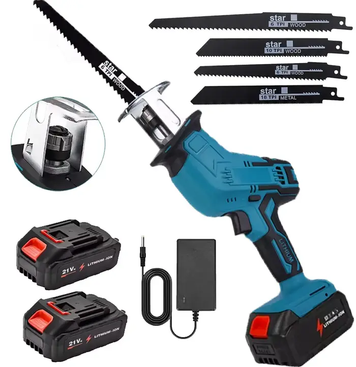 OWJHE scie alternative sans brosse scie alternative outils électriques sans fil portables avec 4 lam