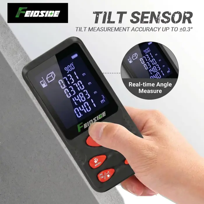 Télémètre laser rouge FEIDISDE 80M/120M avec fonction de mesure d'angle