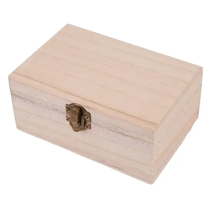 Boîte de rangement en bois massif avec couvercle