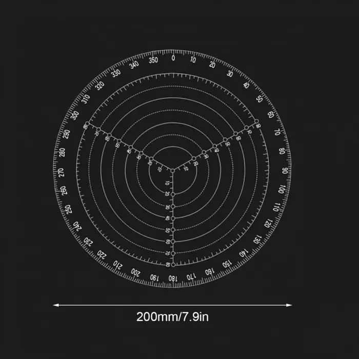 Jauge circulaire 200 mm / 300 mm 0-360 ° Détecteur de centre rond d'angle