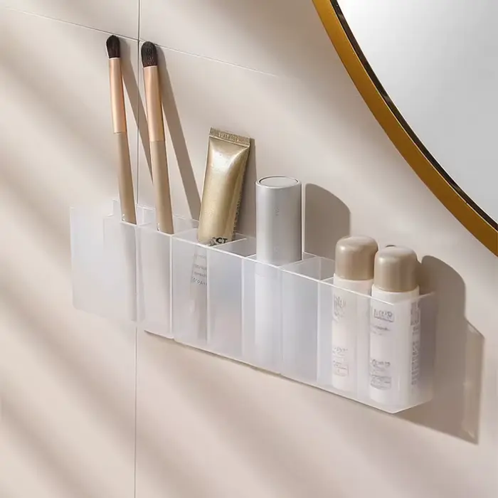 Mini boîte de rangement en plastique à 3 grilles