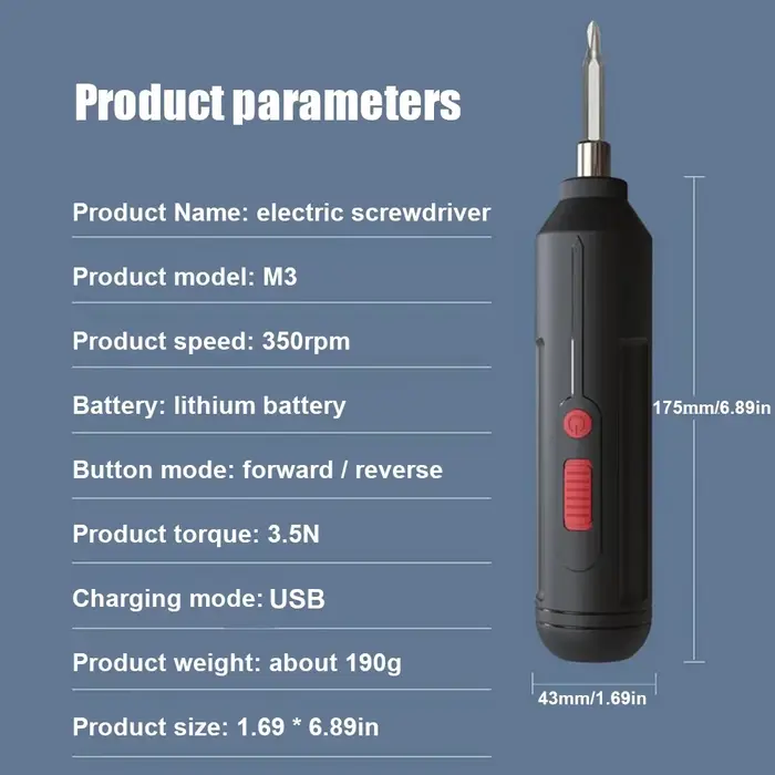 Tournevis électrique sans fil rechargeable
