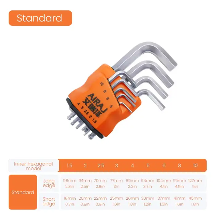 AIRAJ Allen Wrench Set Clé Hexagonale Multifonctionnel Bras Court Outil Clé Universelle Outil