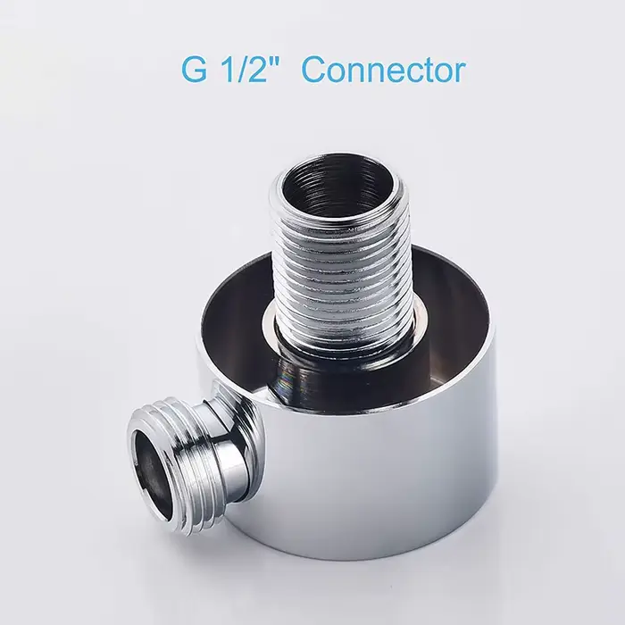 Connecteur de tuyau de douche rond en laiton, coude d'alimentation murale, accessoires de sortie d'e