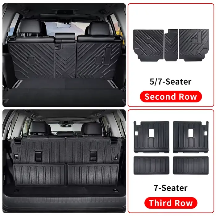 For 2010-2023 Toyota Land Cruiser Prado 150 Sept sièges Dédié Deuxième rangée Coussin de siège arrière LC250 FJ250 Série Intérieur Mis à niveau Accessoires Modification Tuning 2022 2021 2020 2019 2018
