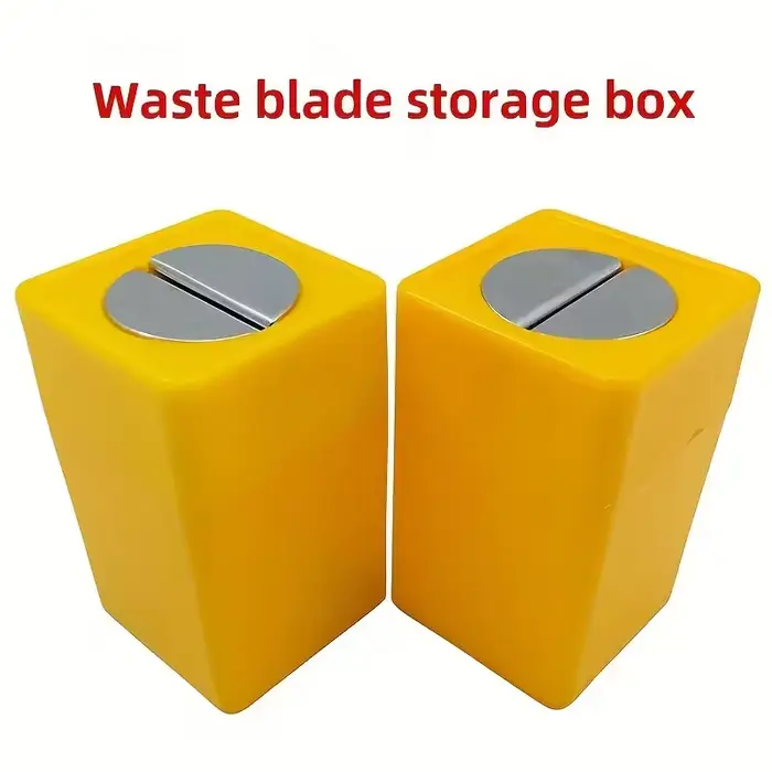 Boîte de dépose de lames de sécurité avec coupe-lames intégré - Stockage et recyclage sécurisés pour couteaux